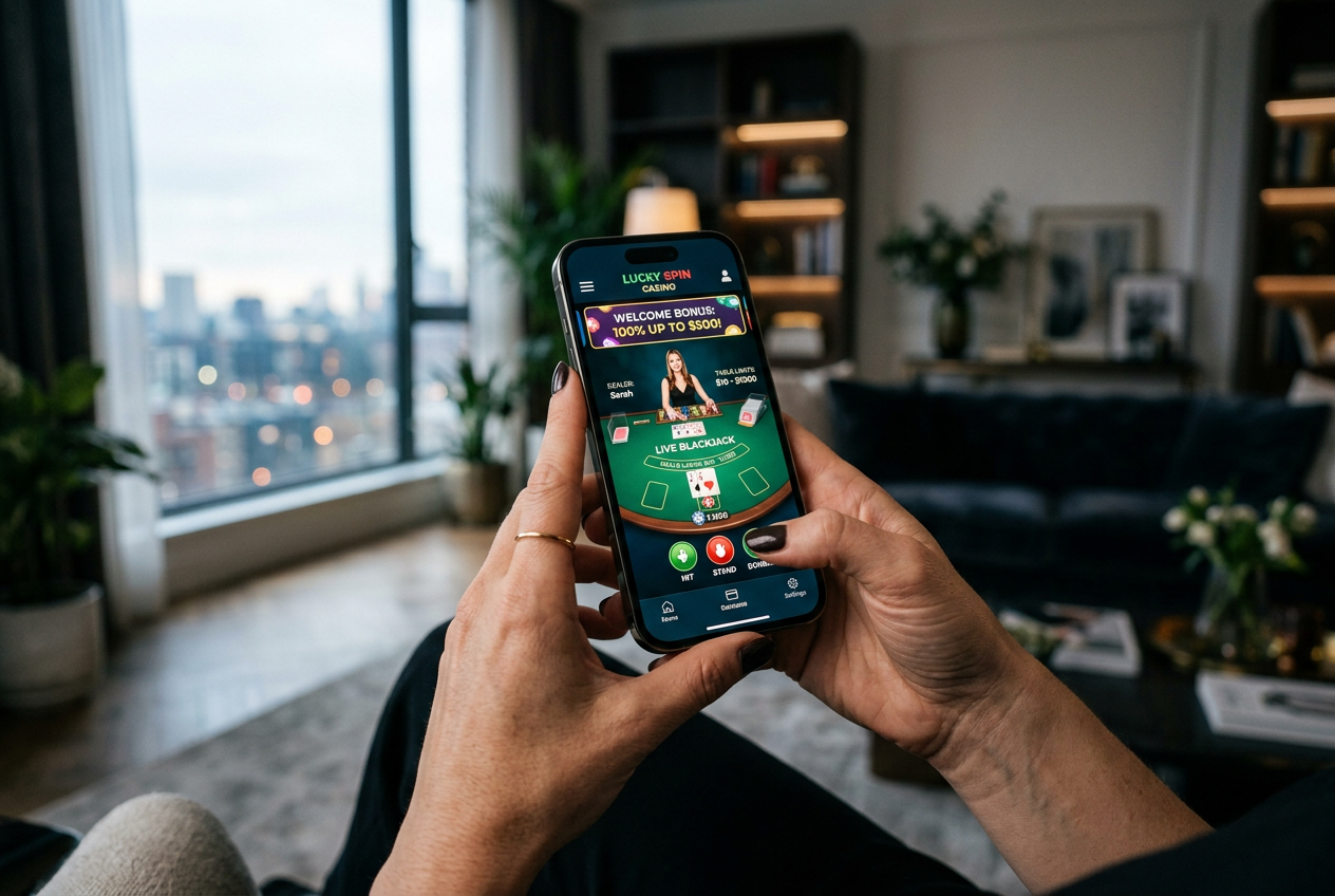 Smartphone displaying a modern casino app